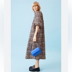 H&M Cheetah Print Oversized Puff Sleeve Maxi Dress